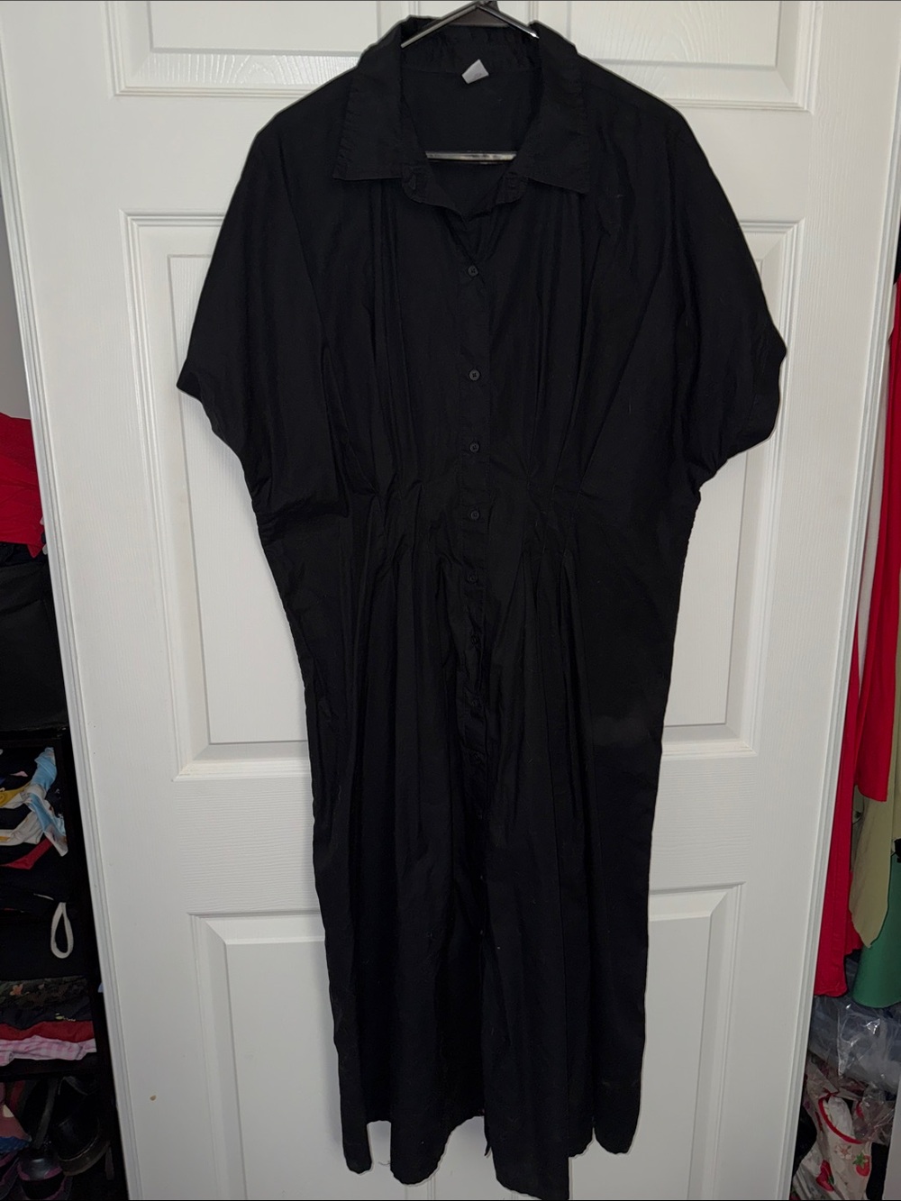 Old Navy Black Maxi Button-Front Shirt Dress